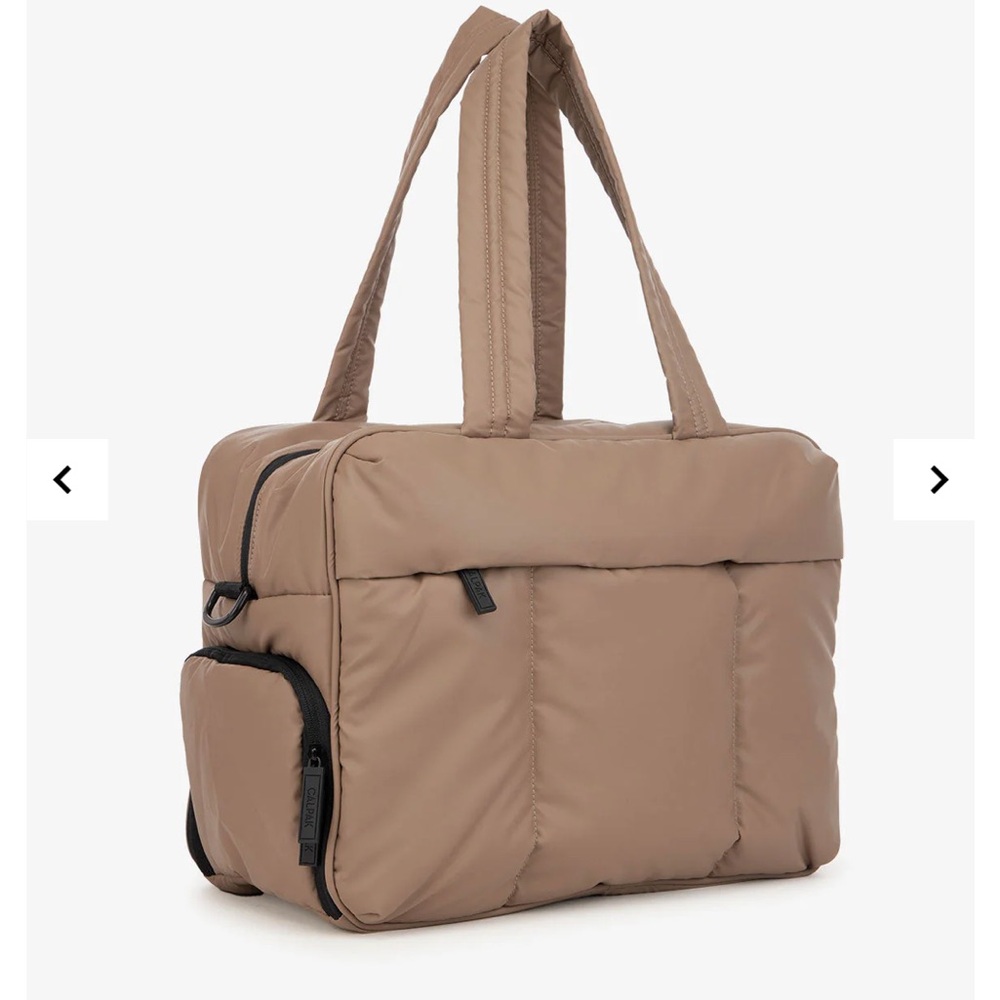 Calpak Taupe Puffer Travel Tote
